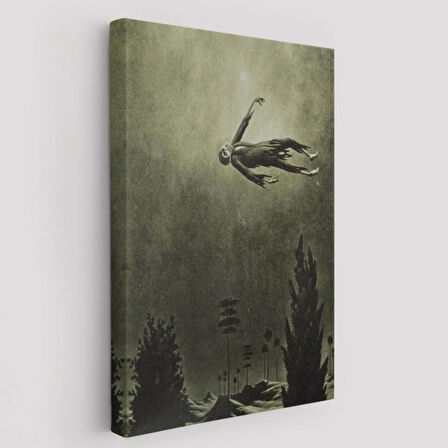 Ağaçlar Üstündeki Hayalet Franz Sedlacek Halloween Dekoratif Kanvas Tablo, Duvar Dekoru 6381