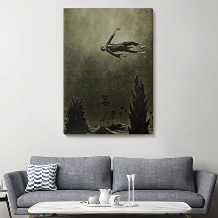 Ağaçlar Üstündeki Hayalet Franz Sedlacek Halloween Dekoratif Kanvas Tablo, Duvar Dekoru 6381