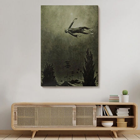 Ağaçlar Üstündeki Hayalet Franz Sedlacek Halloween Dekoratif Kanvas Tablo, Duvar Dekoru 6381