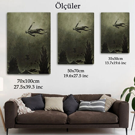 Ağaçlar Üstündeki Hayalet Franz Sedlacek Halloween Dekoratif Kanvas Tablo, Duvar Dekoru 6381