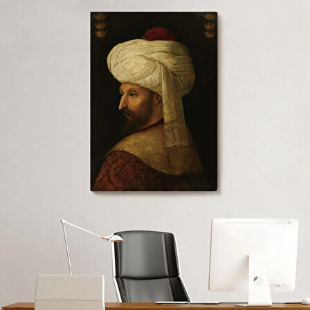 Fatih Sultan Mehmed Han Portresi Dekoratif Kanvas Tablo, Duvar Dekoru 6409
