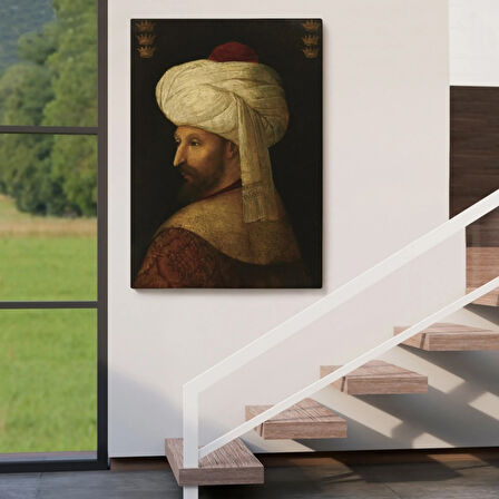 Fatih Sultan Mehmed Han Portresi Dekoratif Kanvas Tablo, Duvar Dekoru 6409