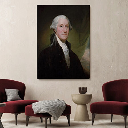 George Washington ABD Kurucusu Dekoratif Kanvas Tablo, Duvar Dekoru 6411