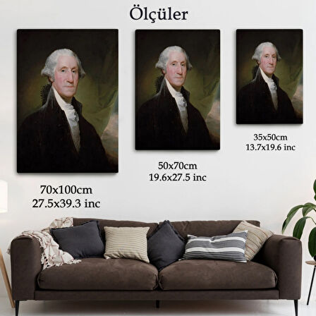 George Washington ABD Kurucusu Dekoratif Kanvas Tablo, Duvar Dekoru 6411