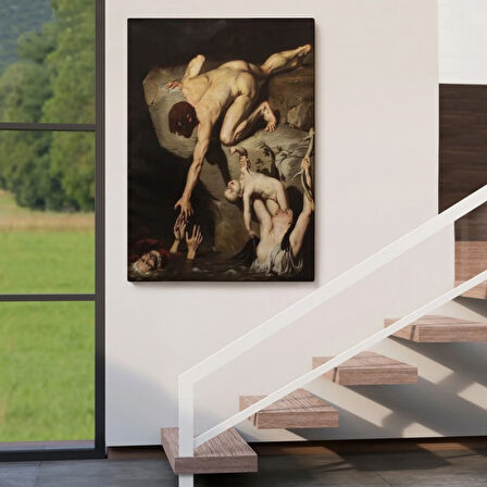 Tufan Sahnesi Eseri Joseph Desire Court Dekoratif Kanvas Tablo, Duvar Dekoru 6414