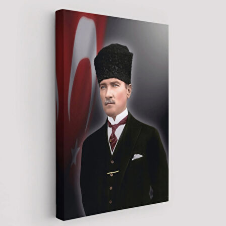 Önder Mustafa Kemal Atatürk Dekoratif Kanvas Tablo, Duvar Dekoru 6419