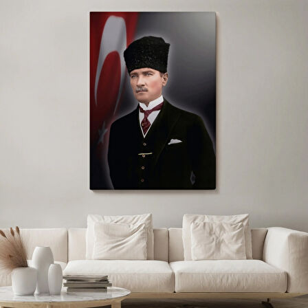Önder Mustafa Kemal Atatürk Dekoratif Kanvas Tablo, Duvar Dekoru 6419
