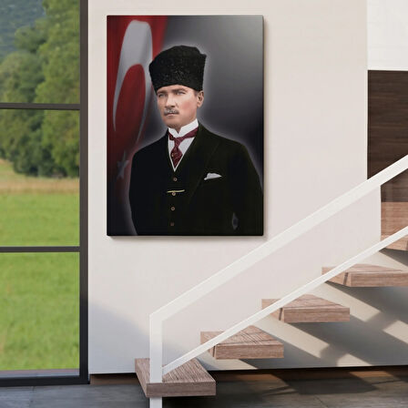 Önder Mustafa Kemal Atatürk Dekoratif Kanvas Tablo, Duvar Dekoru 6419