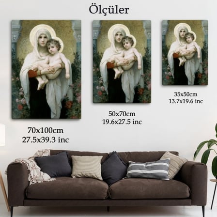 Hz Meryem ve Hz İsa Jesus Christ Dekoratif Kanvas Tablo, Duvar Dekoru 6438