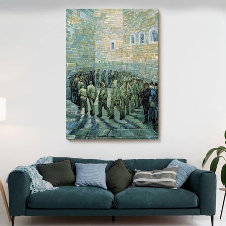 Tutuklular Çemberi Eseri Vincent van Gogh Dekoratif Kanvas Tablo, Duvar Dekoru 6445