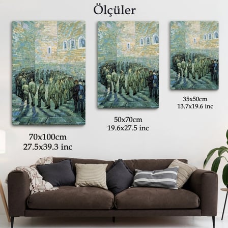 Tutuklular Çemberi Eseri Vincent van Gogh Dekoratif Kanvas Tablo, Duvar Dekoru 6445