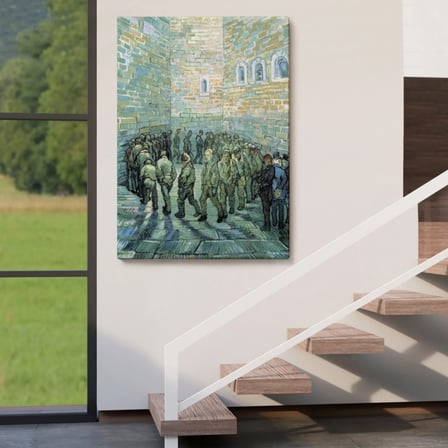 Tutuklular Çemberi Eseri Vincent van Gogh Dekoratif Kanvas Tablo, Duvar Dekoru 6445