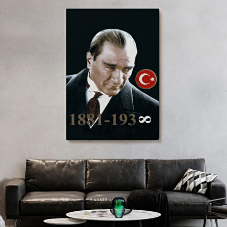 Ulu Önder Mustafa Kemal Atatürk Dekoratif Kanvas Tablo, Duvar Dekoru 6446