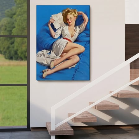 Pin-up Aşk Mektubu Eseri Gil Elvgren Dekoratif Kanvas Tablo, Duvar Dekoru 6449