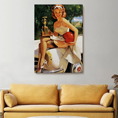 Kazanan Kız Kupa Kızı Dekoratif Kanvas Tablo, Duvar Dekoru 6456