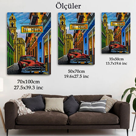 La Bodeguita Cuba Car Dekoratif Kanvas Tablo, Duvar Dekoru 6457