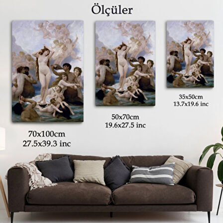 Venüsün Doğuşu Eseri William-Adolphe Bouguereau Dekoratif Kanvas Tablo, Duvar Dekoru 6474