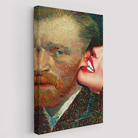 Kulağını Isıran Kadın Pop Art Vincent van Gogh Dekoratif Kanvas Tablo, Duvar Dekoru 6486