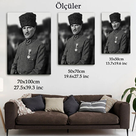 Mustafa Kemal Atatürk Dekoratif Kanvas Tablo, Duvar Dekoru 6500