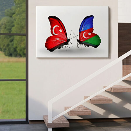 Türkiye ve Azerbaycan Dekoratif Kanvas Tablo, Duvar Dekoru 6501
