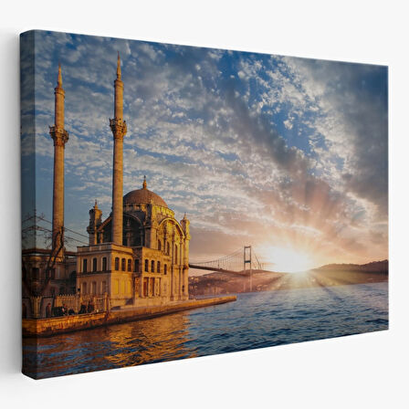 Boğaziçi Köprüsü ve Ortaköy Camii Dekoratif Kanvas Tablo, Duvar Dekoru 6504