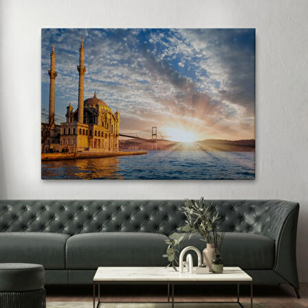 Boğaziçi Köprüsü ve Ortaköy Camii Dekoratif Kanvas Tablo, Duvar Dekoru 6504