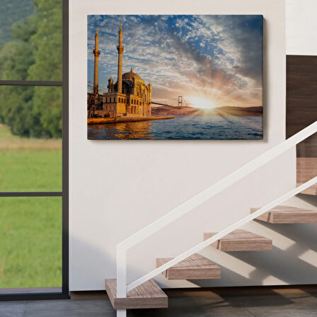 Boğaziçi Köprüsü ve Ortaköy Camii Dekoratif Kanvas Tablo, Duvar Dekoru 6504