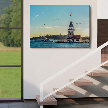 Kız Kulesi Manzarası Dekoratif Kanvas Tablo, Duvar Dekoru 6512