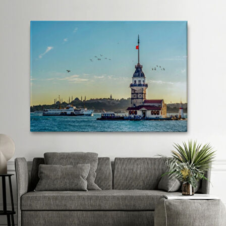 Kız Kulesi Manzarası Dekoratif Kanvas Tablo, Duvar Dekoru 6512