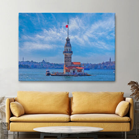 Kız Kulesi Manzarası Dekoratif Kanvas Tablo, Duvar Dekoru 6513