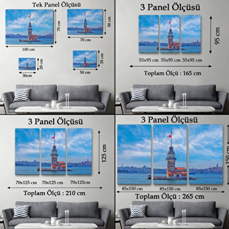 Kız Kulesi Manzarası Dekoratif Kanvas Tablo, Duvar Dekoru 6513