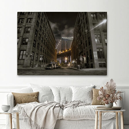 Sokak Manzarası Manhattan Dekoratif Kanvas Tablo, Duvar Dekoru 6517