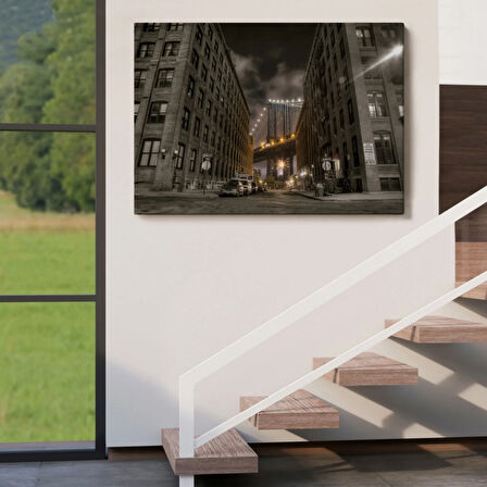 Sokak Manzarası Manhattan Dekoratif Kanvas Tablo, Duvar Dekoru 6517