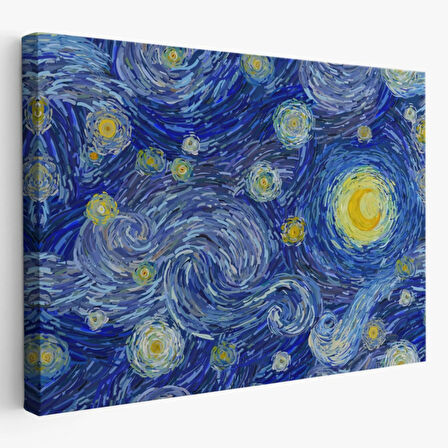 Yıldızlı Gece Eseri Van Gogh Dekoratif Kanvas Tablo, Duvar Dekoru 6519