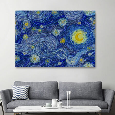 Yıldızlı Gece Eseri Van Gogh Dekoratif Kanvas Tablo, Duvar Dekoru 6519