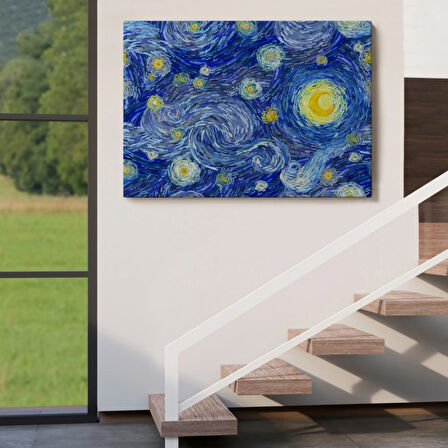 Yıldızlı Gece Eseri Van Gogh Dekoratif Kanvas Tablo, Duvar Dekoru 6519