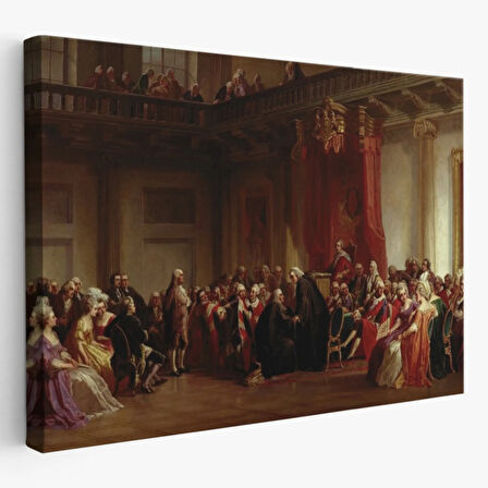 Danışma Meclisi Huzuruna Çıkan Benjamin Franklin Dekoratif Kanvas Tablo, Duvar Dekoru 6542