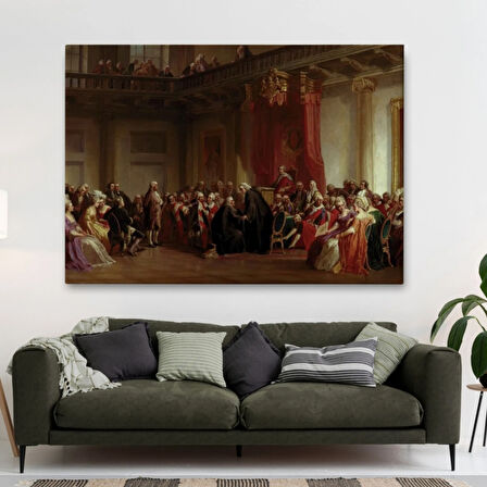 Danışma Meclisi Huzuruna Çıkan Benjamin Franklin Dekoratif Kanvas Tablo, Duvar Dekoru 6542