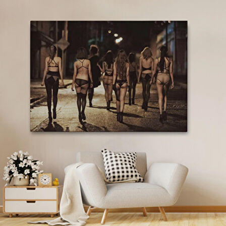 Street Women Sokak Kadınları Dekoratif Kanvas Tablo, Duvar Dekoru 6554