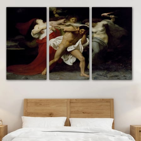 Orestes'in Pişmanlığı Öfkelilerin Peşinde Bouguereau Dekoratif Kanvas Tablo, Duvar Dekoru 6555