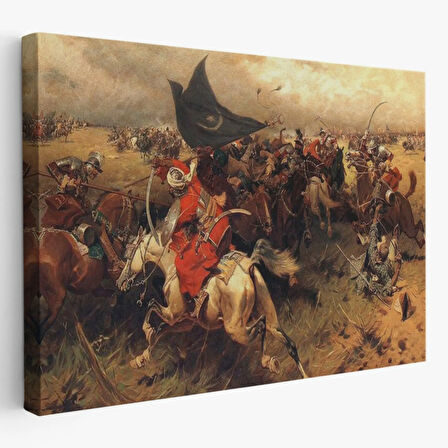 Haçova Meydan Savaşı Dekoratif Kanvas Tablo, Duvar Dekoru 6556