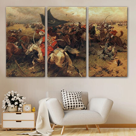 Haçova Meydan Savaşı Dekoratif Kanvas Tablo, Duvar Dekoru 6556