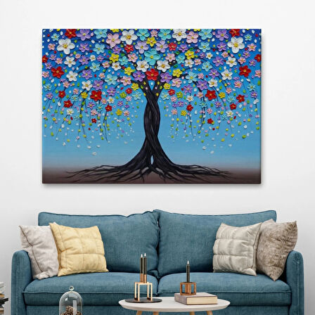 Çiçek Senfonisi Dekoratif Kanvas Tablo, Duvar Dekoru 6567