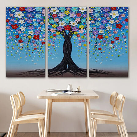 Çiçek Senfonisi Dekoratif Kanvas Tablo, Duvar Dekoru 6567