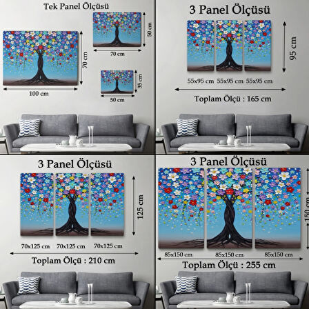 Çiçek Senfonisi Dekoratif Kanvas Tablo, Duvar Dekoru 6567