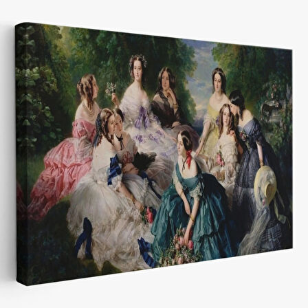 Leydileri ile İmparatoriçe Eugenie Dekoratif Kanvas Tablo, Duvar Dekoru 6570