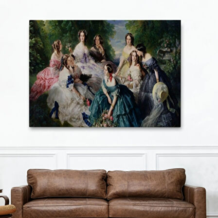 Leydileri ile İmparatoriçe Eugenie Dekoratif Kanvas Tablo, Duvar Dekoru 6570