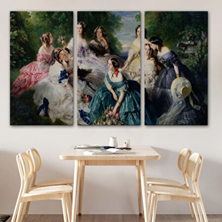 Leydileri ile İmparatoriçe Eugenie Dekoratif Kanvas Tablo, Duvar Dekoru 6570