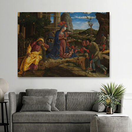 Çobanların Hayranlığı Eseri Andrea Mantegna Dekoratif Kanvas Tablo, Duvar Dekoru 6590