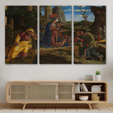 Çobanların Hayranlığı Eseri Andrea Mantegna Dekoratif Kanvas Tablo, Duvar Dekoru 6590